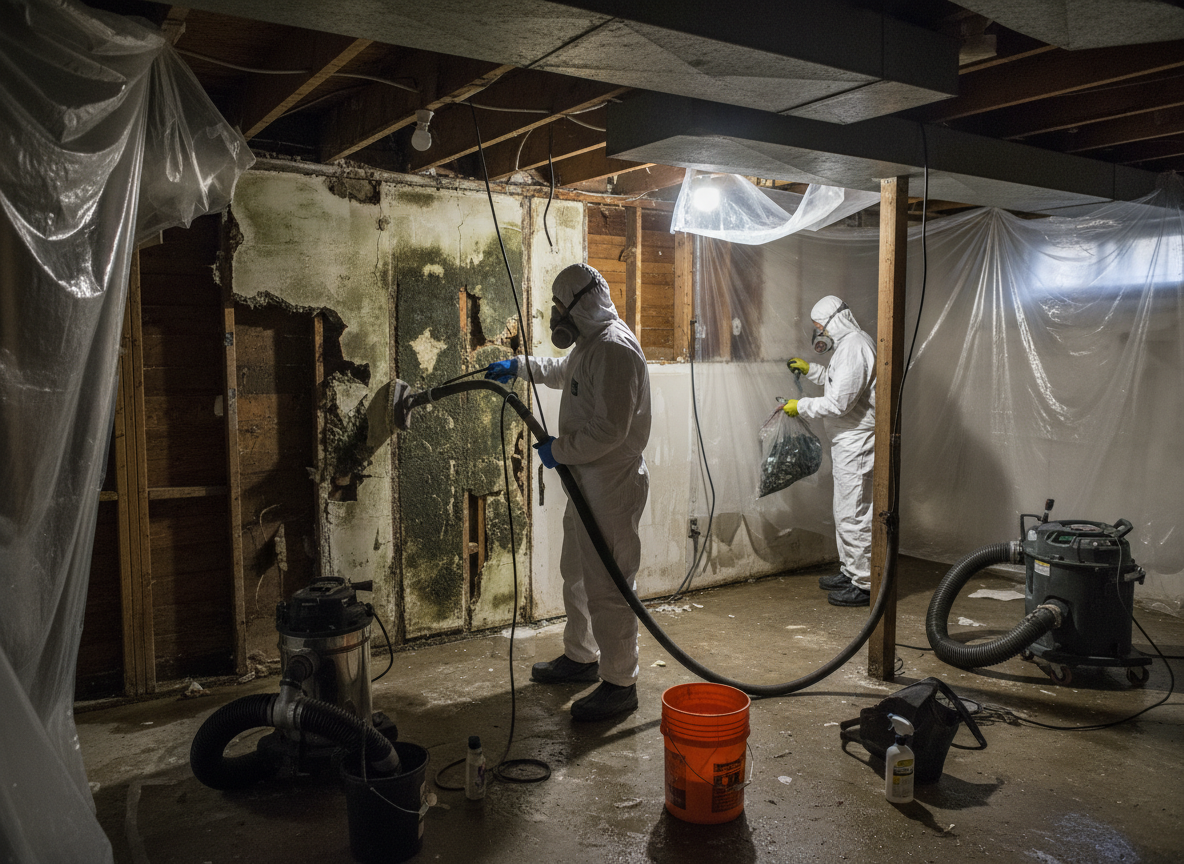 Mold remediation after water damage in Atwood